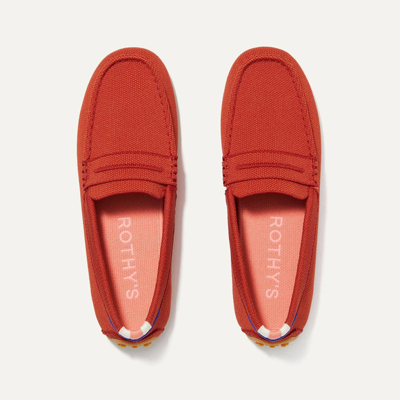 Rothy’s The Driver Red Clementine Driving Slip On Loafers...